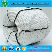 3 strands 8mm blue line twisted pp danline rope